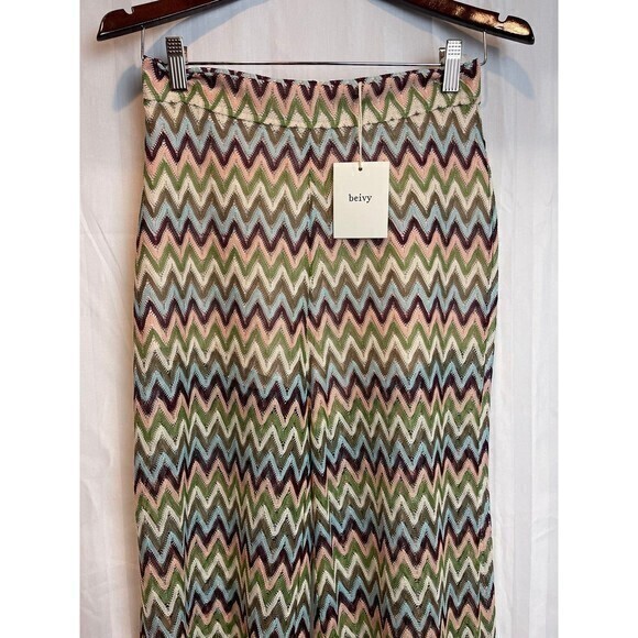 Beivy Green Crochet Wide Leg Pant Size Small‎ RefM036 - Picture 6 of 8